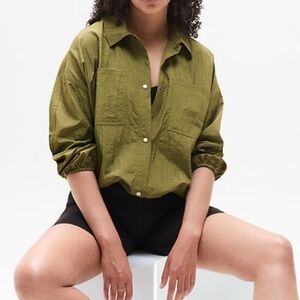 Athleta | Lunar Sheen Shirt Picoline Olive Green New S